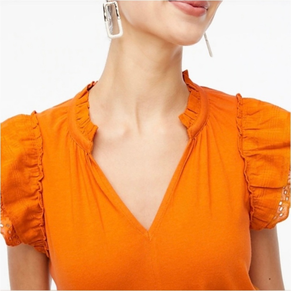 NWT J. Crew Factory Eyelet flutter-sleeve top / MEDIUM